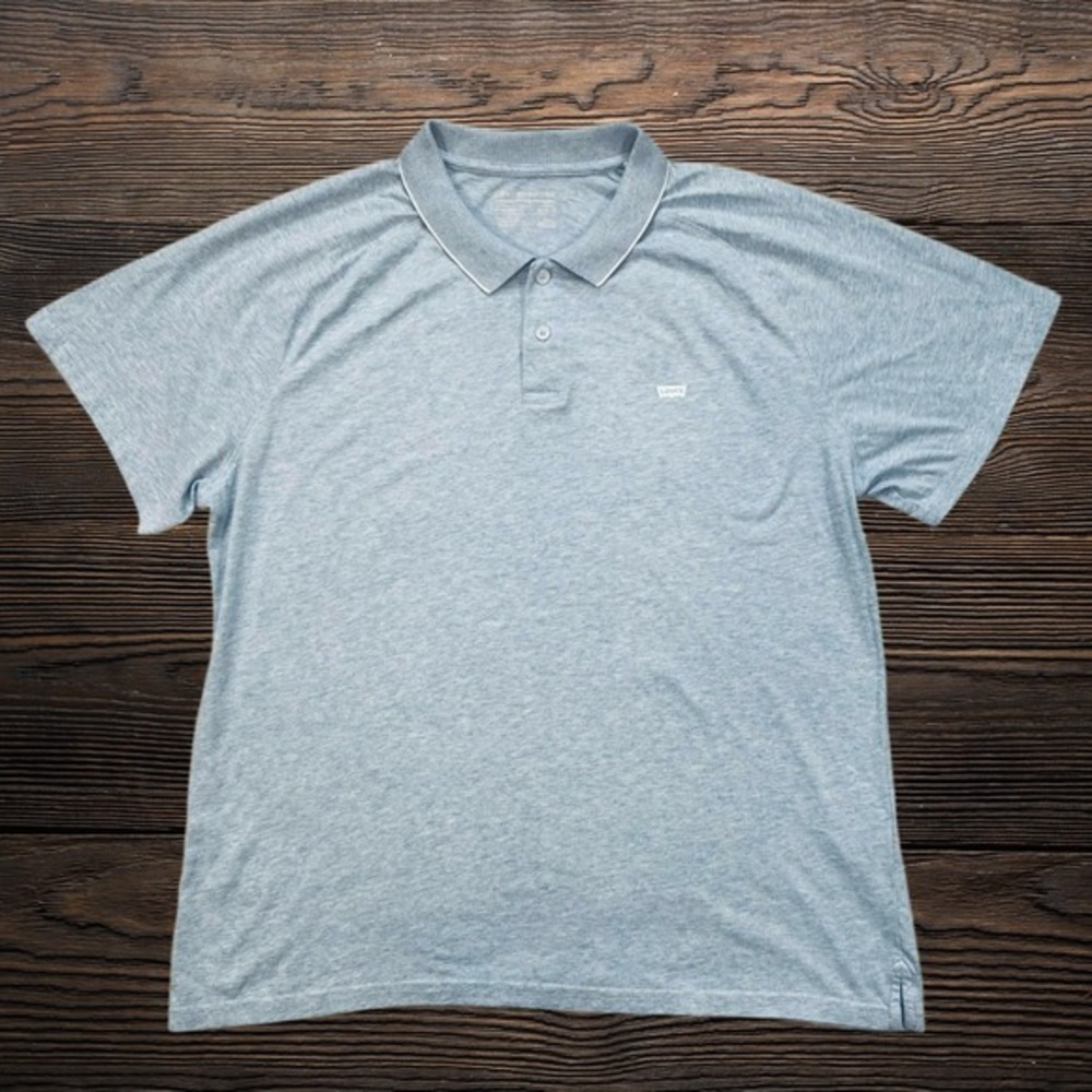 Levis Coolmax Performance Golf Polo Shirt Mens XL Blue Heathered‎ Sportswear